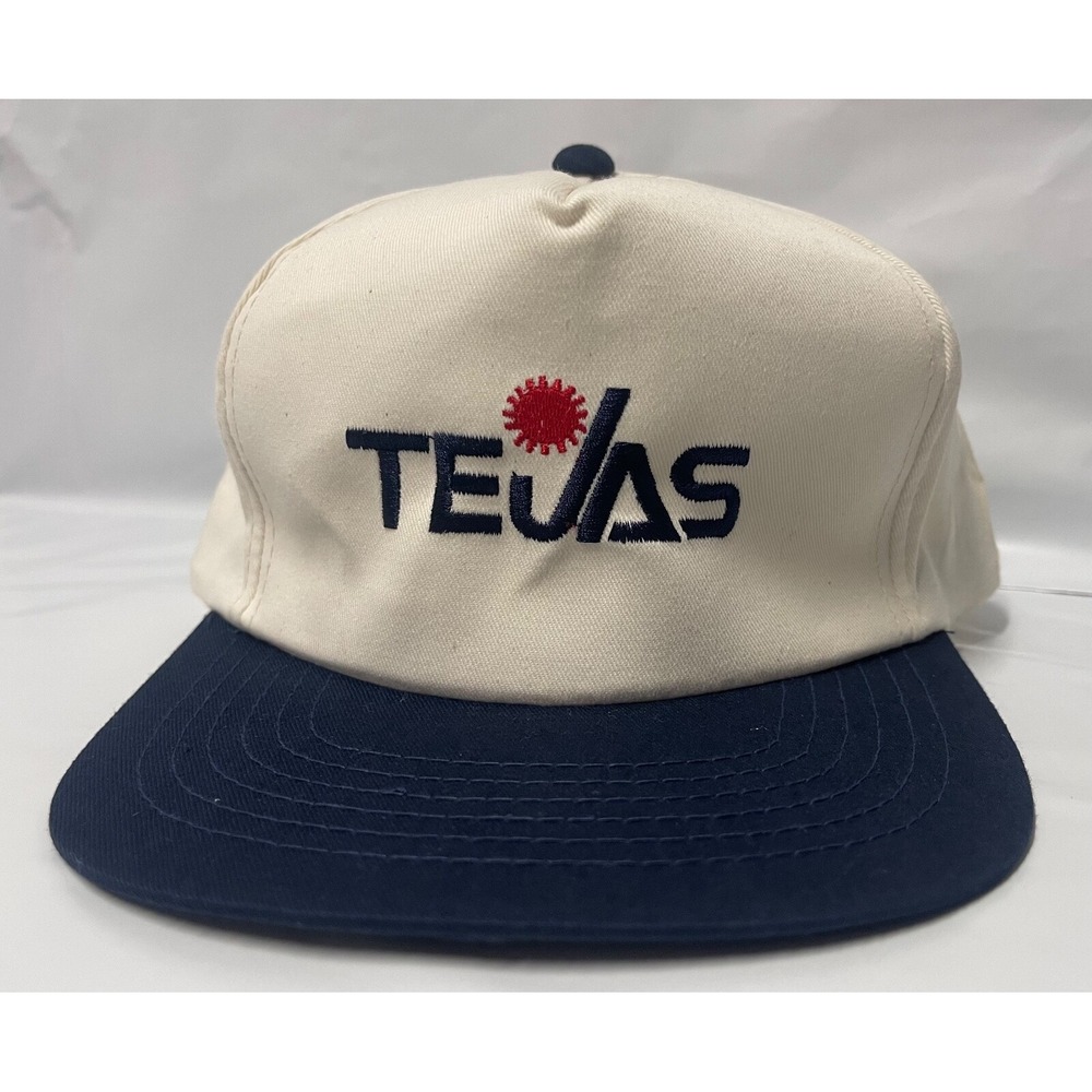 TEJAS SNAPBACK‎ CAP CREAM AND BLUE PRE OWNED IN GREAT CONDITION
